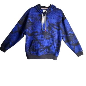 Tommy Hilfiger Mens Heavyweight Blue Pullover Hoodie NWT Size L
